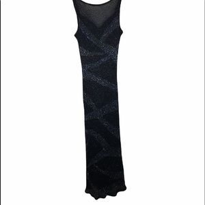 Scala Black,gold ,silver beaded silk evening gown